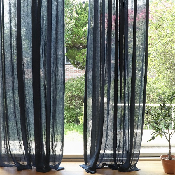 [오늘의집 단독] 네이비 센디 빈티지 린넨 커튼 7size 5color