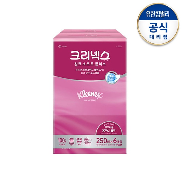 실크소프트 플러스 각티슈 250매X6입-1개