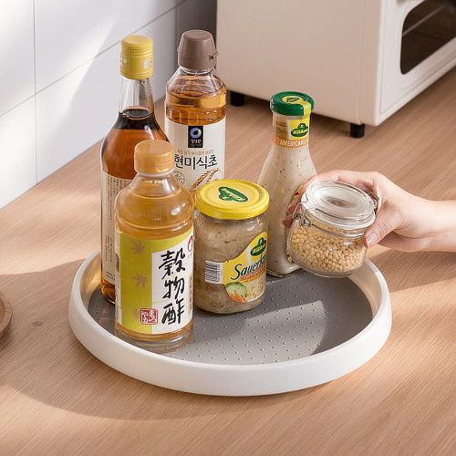 오늘의집 라이크홈즈 다용도 회전 트레이 360도 주방 냉장고 정리 화장품 양념통 쟁반 욕실 선반 정리대