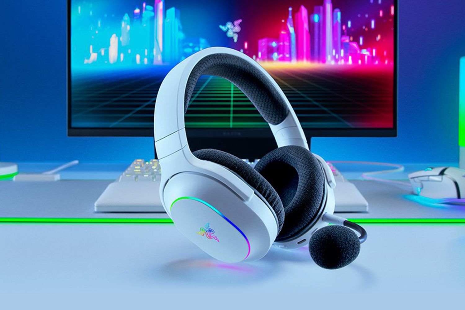 오늘의집 레이저(RAZER) 레이저코리아 바라쿠다 Barracuda X Chroma White 무선 게이밍 헤드셋