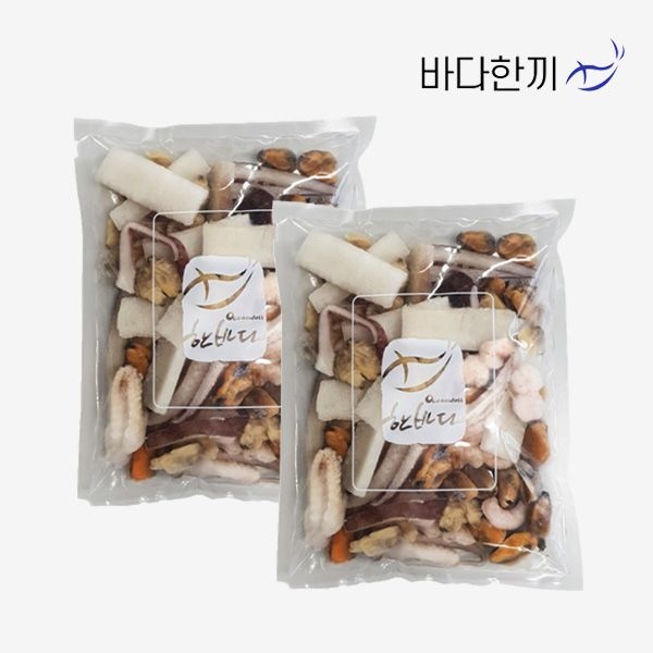 냉동 해물 5종 프리미엄 냉동해물모듬 해물믹스 500g X 2팩
