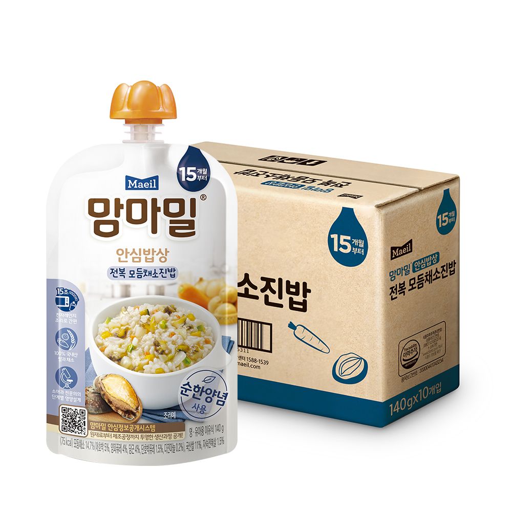 매일유업 맘마밀 안심밥상 전복 모듬채소진밥 140g*10팩
