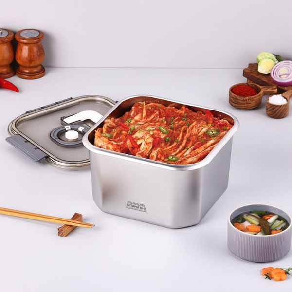 연마제 없는 원터치 스텐 304 김치통 5.5L