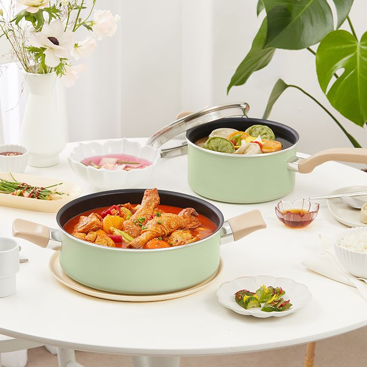 테팔 티타늄코팅 인덕션 블라썸 민트 냄비 골라담기
