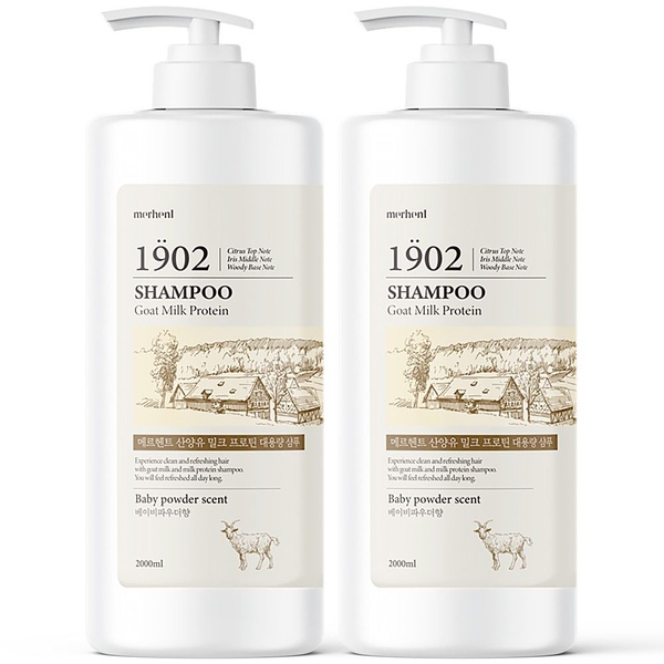 1+1 산양유 단백질 샴푸 2000ml 대용량 약산성 청소년 사춘기 미용실 정수리냄새