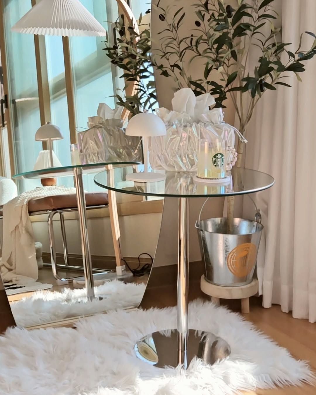 ALIVES LOLLIPOP サイドテーブル 50cm［3色］ 透明 ブルー グリーン