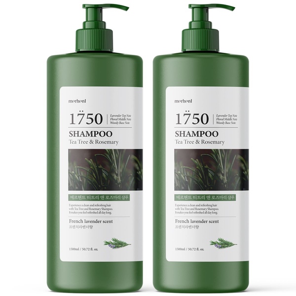 1+1 티트리 로즈마리 샴푸 1500ml 약산성 퍼퓸 두피 미용실 향기좋은 대용량