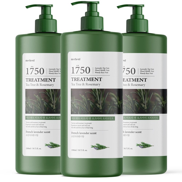 1+1+1 티트리 로즈마리 트리트먼트 1500ml 대용량 퍼퓸 린스 컨디셔너 헤어팩 단백질