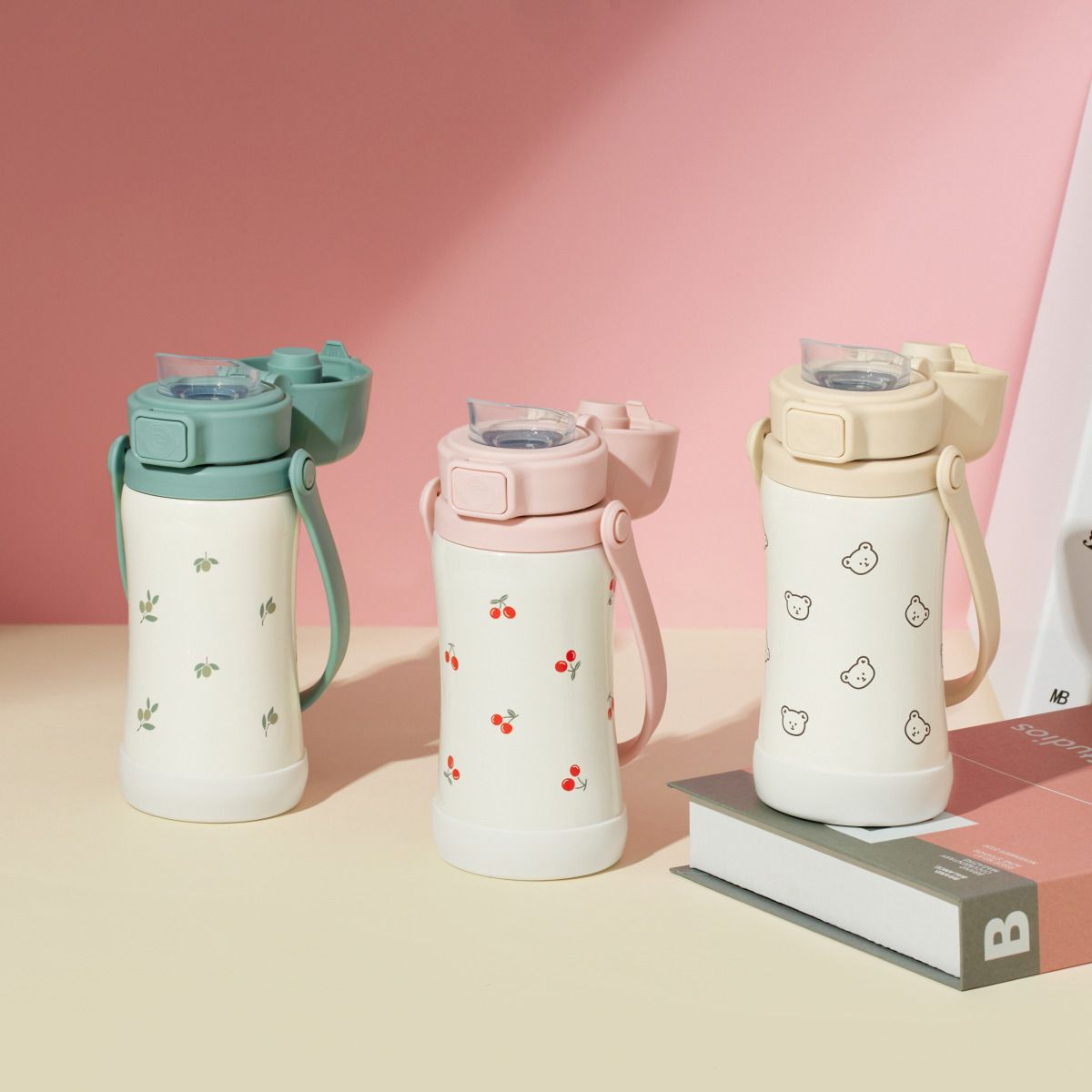 그로미미 스테인리스 유아텀블러 300ml (돗꼼/체리쉬/올리브)