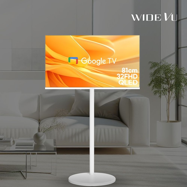 [오늘의집] 와이드뷰 화이트에디션 구글스마트81cm(32인치)FHD QLED TV 와이드무빙뷰 삼탠바이미 가능