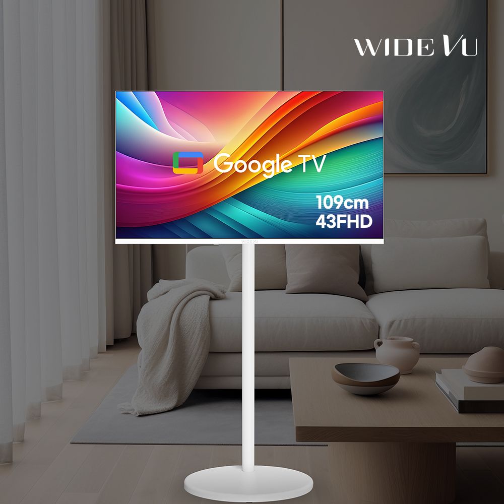 오늘의집 와이드뷰 화이트에디션 구글스마트 109cm(43인치) FHD TV 와이드무빙뷰 삼탠바이미 거치가능