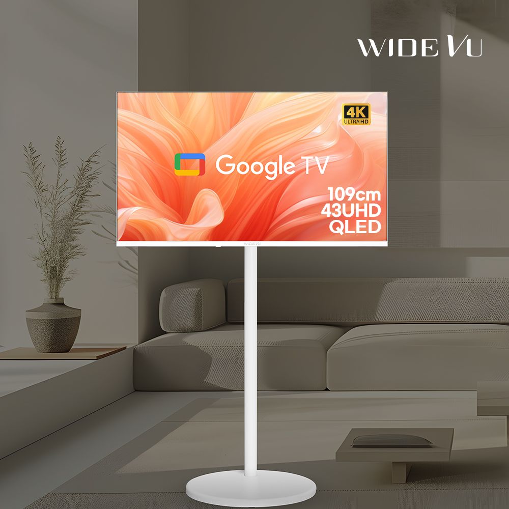 오늘의집 화이트에디션 구글스마트 109cm(43인치)UHD QLED TV 와이드무빙뷰 삼탠바이미가능