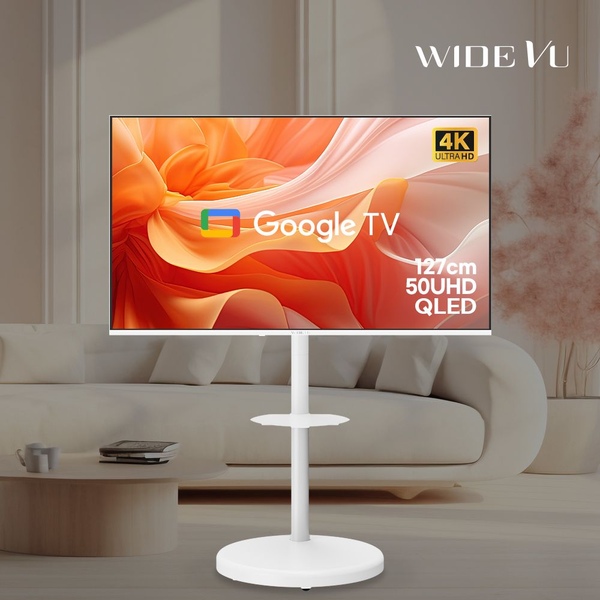 화이트에디션 구글스마트 127cm(50인치)QLED UHD TV 와이드무빙뷰 삼탠바이미가능