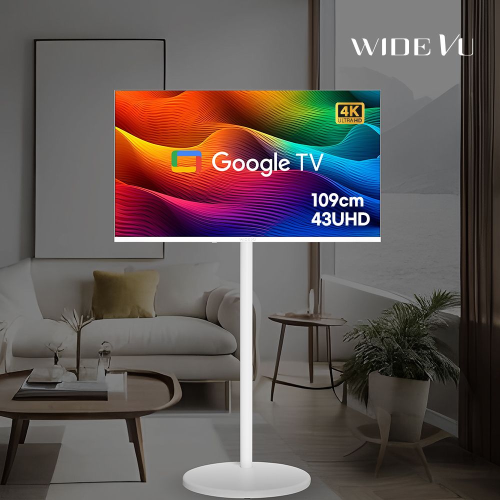 오늘의집 화이트에디션 구글스마트 109cm(43인치)4K UHD TV 와이드무빙뷰 삼탠바이미거치가능