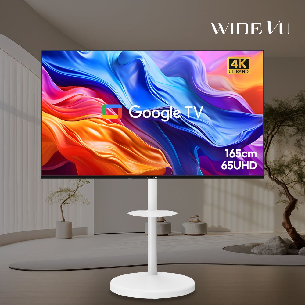 와이드뷰 와이드무빙뷰 구글스마트 165cm(65인치)4K UHD TV 삼탠바이미 스탠드 세트