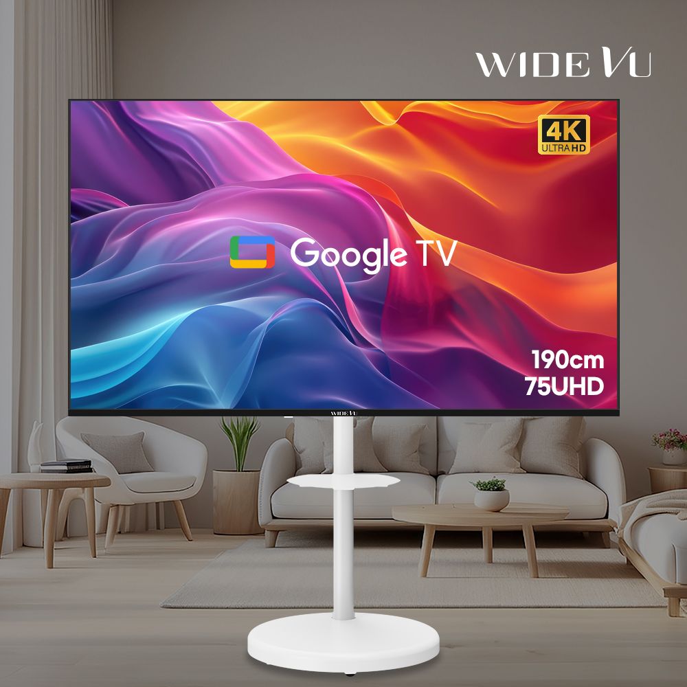 오늘의집 와이드무빙뷰 구글스마트 190cm(75인치)4K UHD TV 삼탠바이미 스탠드 셋트