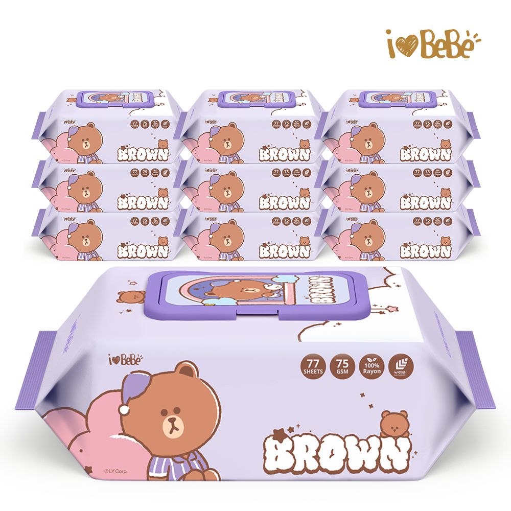 라인프렌즈 드림에디션 브라운 레이온100% 75g 77매 10팩 캡형 아기물티슈 가격 비교 아이러브베베 라인프렌즈 드림에디션 브라운 레이온100% 75g 77매 10팩 캡형 아기물티슈