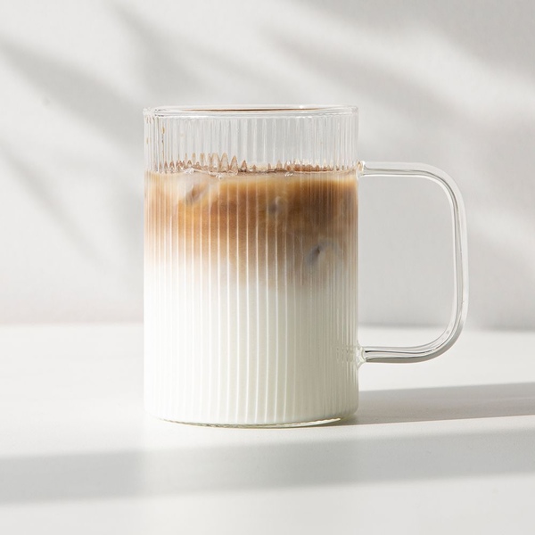 1+1 소소 내열유리 플리츠 머그컵 450ml