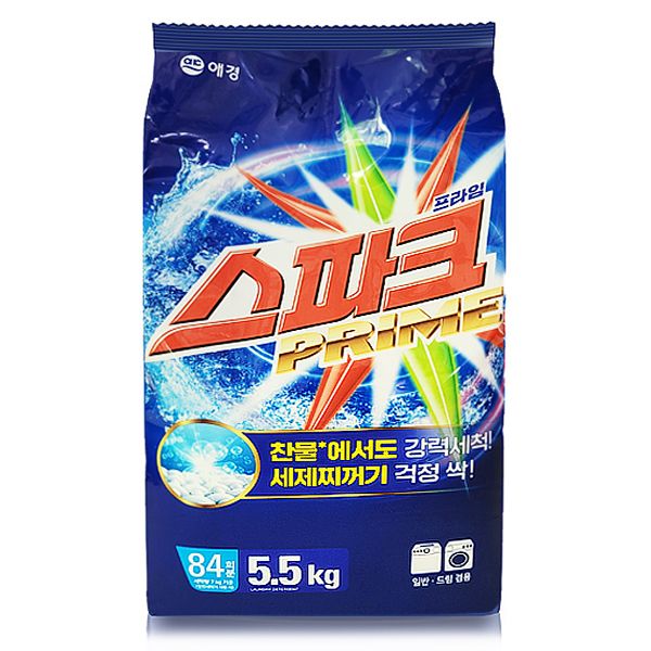 오늘의집 스파크 스파크 프라임 5.5kg, 1개 찬물에강력세척 얼룩제거 가루세제