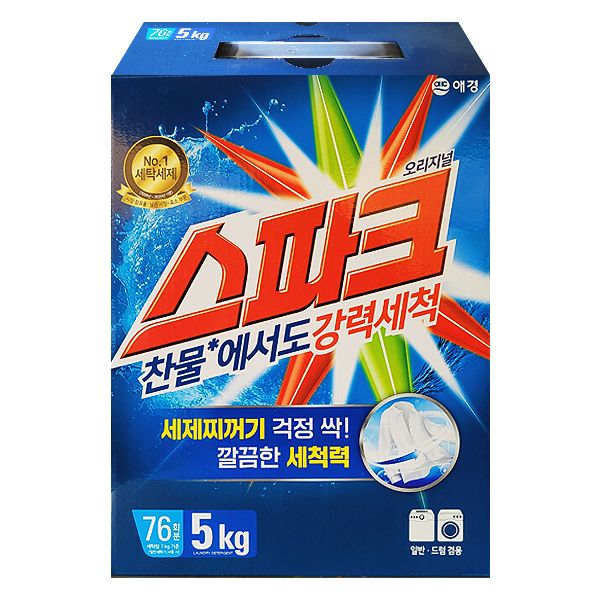 오늘의집 스파크 오리지널 카톤 5kg, 1개 찬물에강력세척 얼룩제거 가루세제