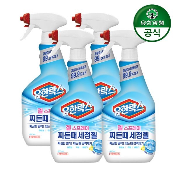유한락스 찌든때 세정젤 600ml 4개