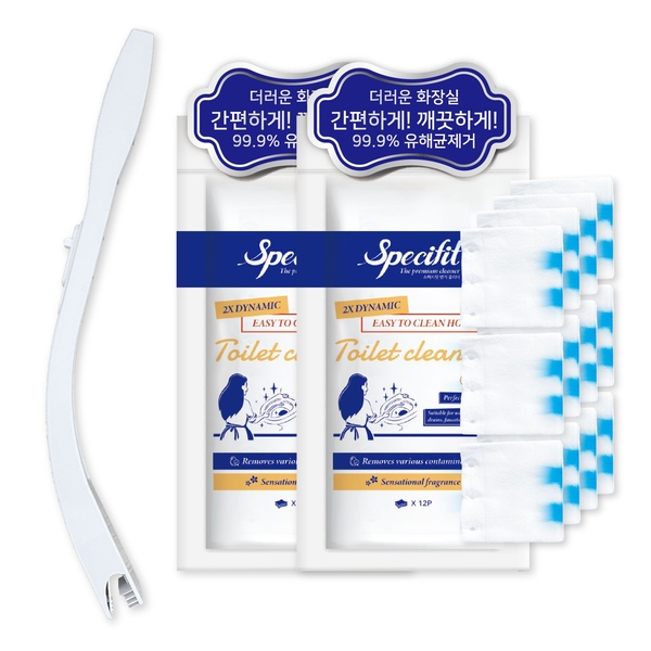 1+1 프리미엄 변기 클리너 일회용 청소포 12P + 전용집게
