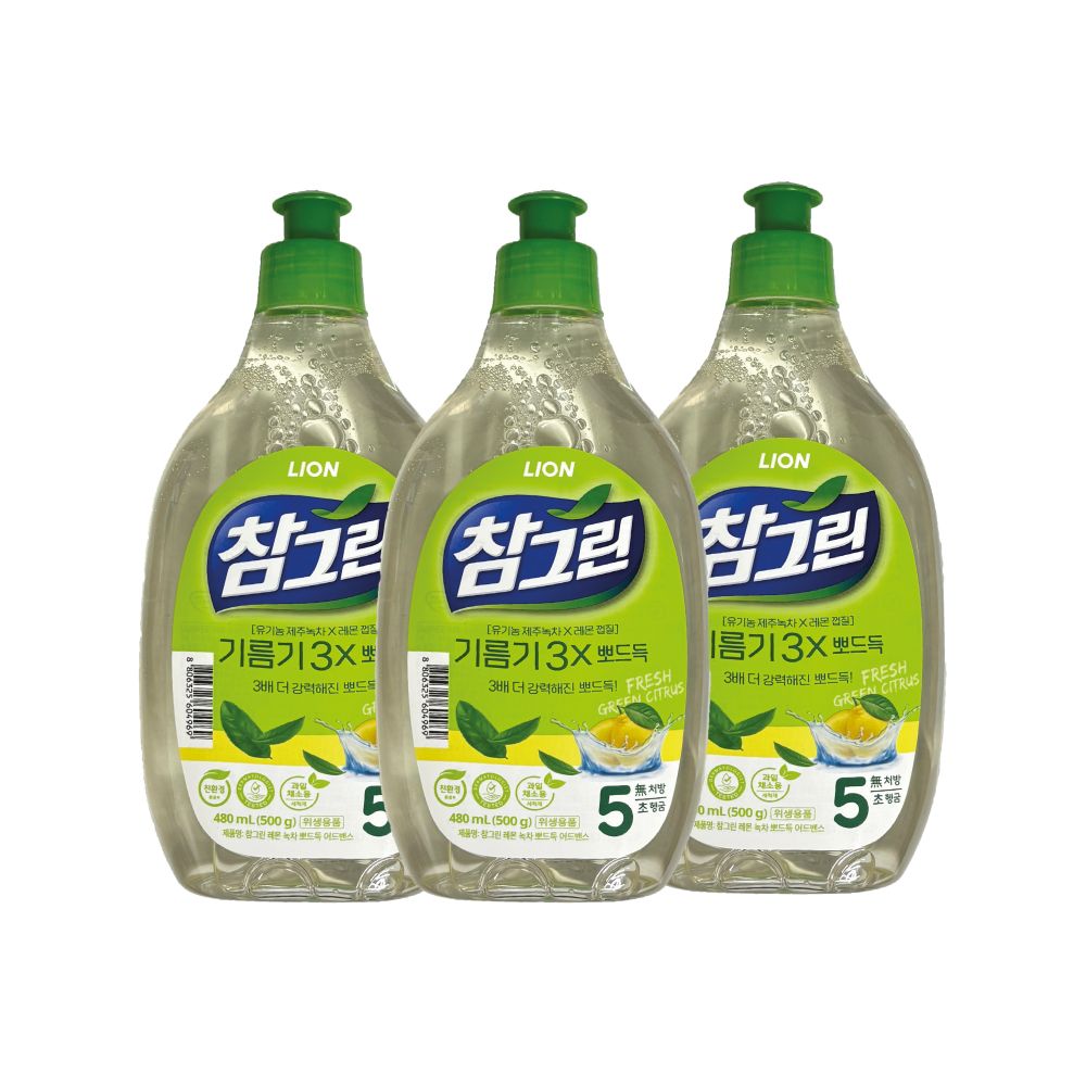 녹차 기름기 뽀드득 주방세제 용기 480ml x 3개 가격 비교 참그린 녹차 기름기 뽀드득 주방세제 용기 480ml x 3개