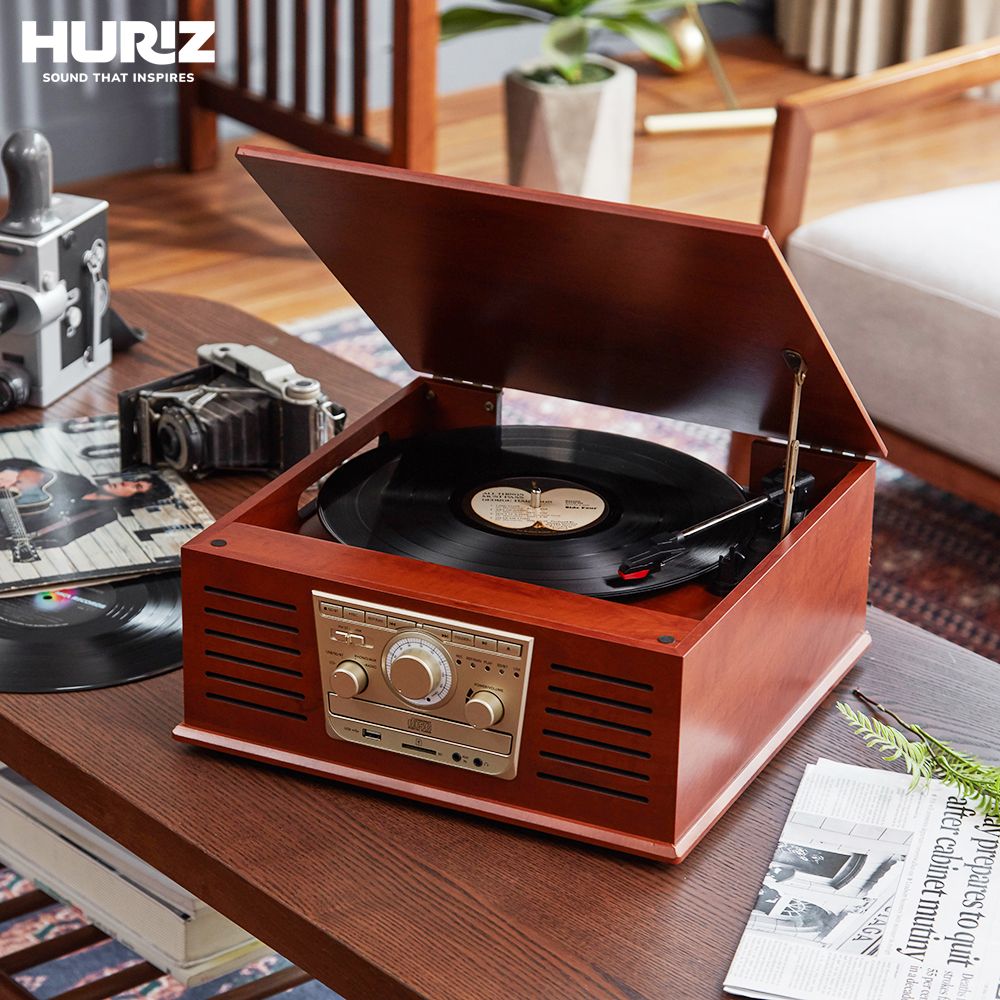 휴라이즈 올인원 턴테이블 HR-TS100 /LP/CD/라디오/블루투스/USB/AUX