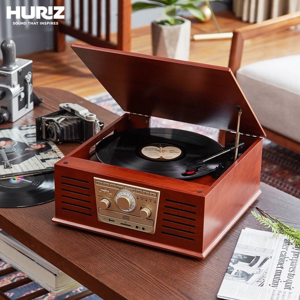 올인원 턴테이블 HR-TS100 /LP/CD/라디오/블루투스/USB/AUX