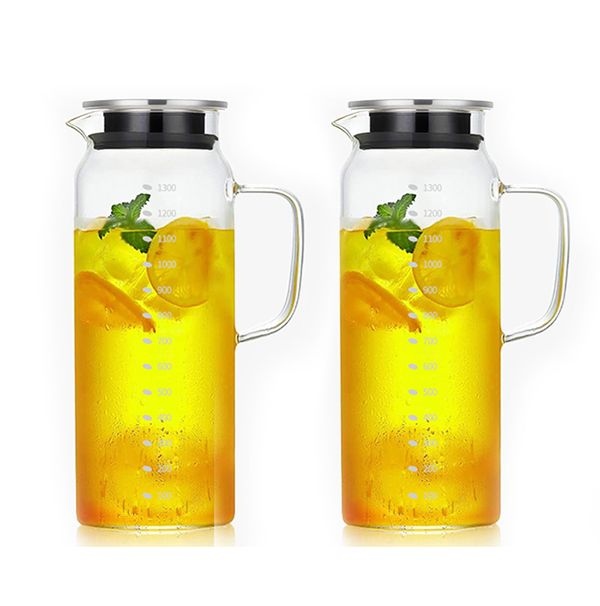 1+1 스테인레스 내열유리 물병 1.3L