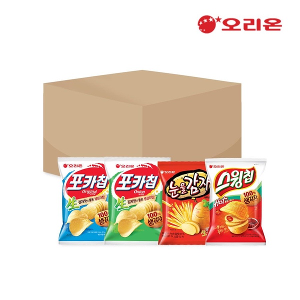 포포눈스 미니스낵 (포카칩 스윙칩 눈을감자) 4종 16팩
