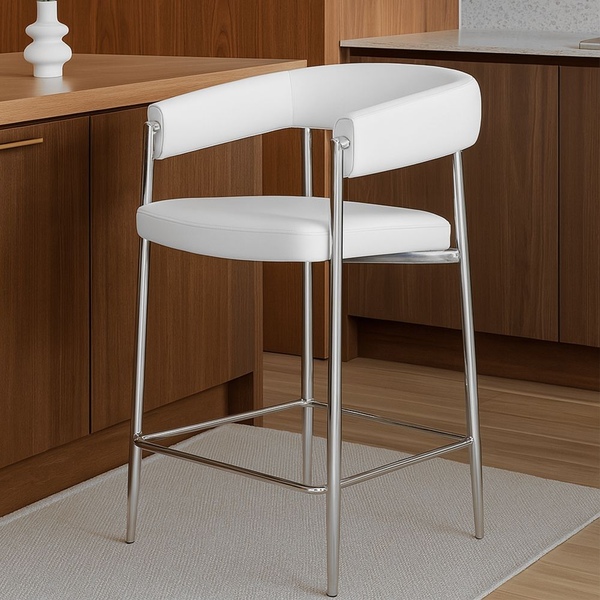 1+1 / 덱스 클래식 아일랜드 가죽 쿠션 홈바 식탁 의자 65cm 2colors