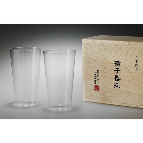 [해외] 우스하리 맥주잔 M 260ml 2개입 목재상자 포함