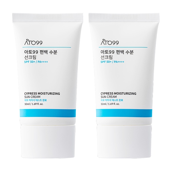 [1+1] 순한 편백 수분 시카 리프세이프 선크림 50ml SPF50+ PA++++