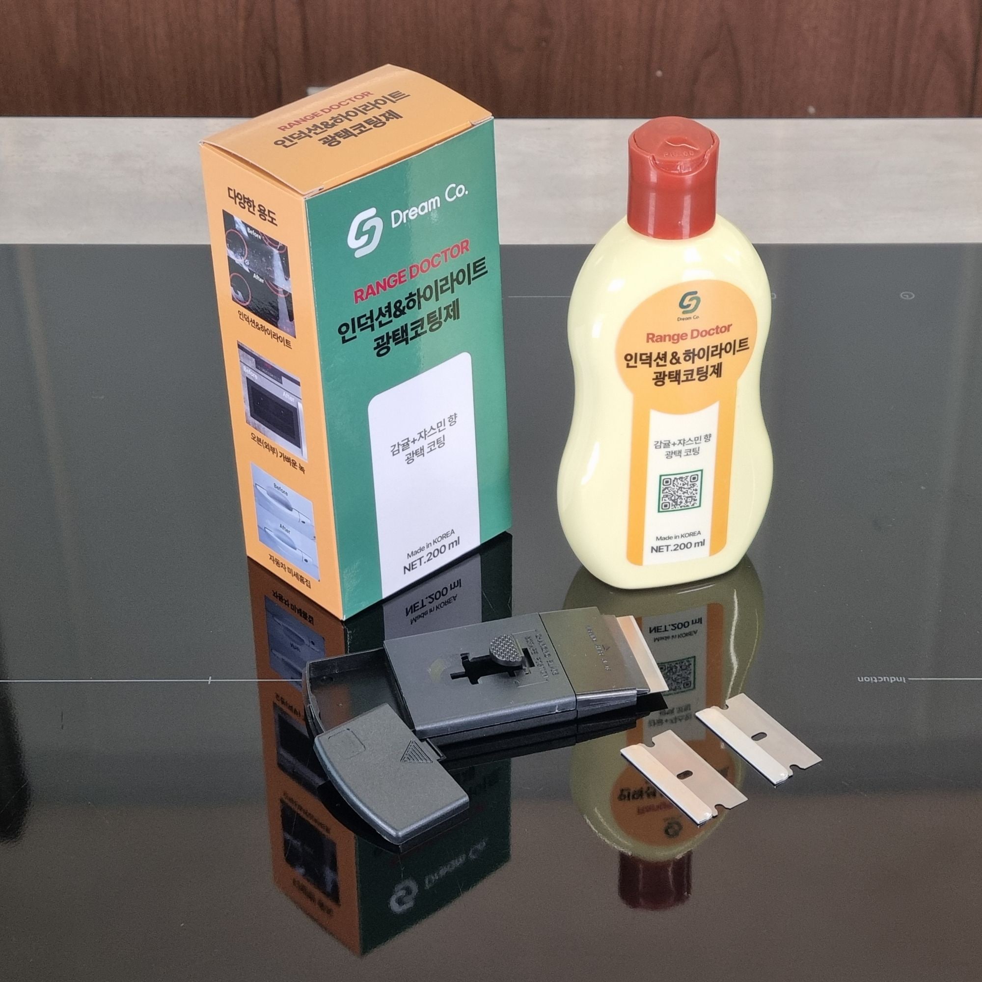레인지닥터 인덕션&하이라이트 광택코팅제(200ml) + 스크래퍼(1) + 녹방지칼날(3) - 최저가 11,000원