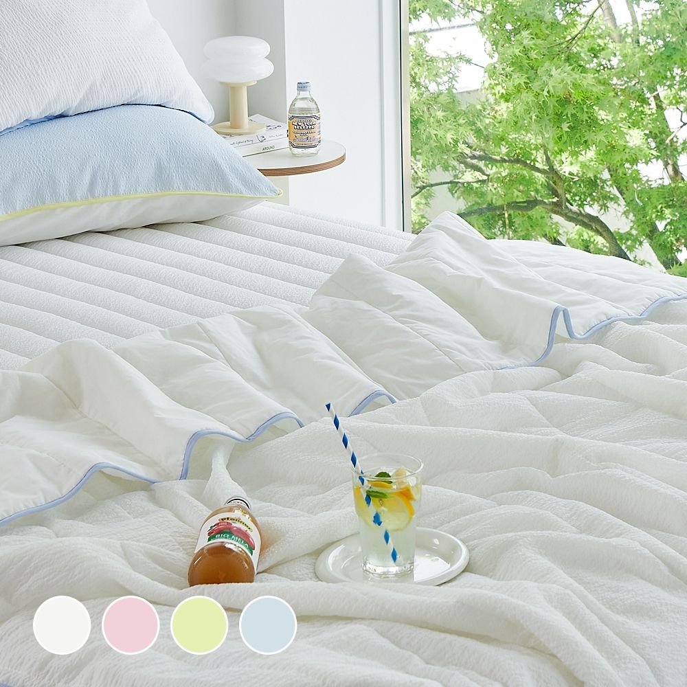 이불 > 뽀송시원- 스무디 스노우리플 시어서커 여름 차렵이불 쿨패드 세트 | 오늘의집 쇼핑