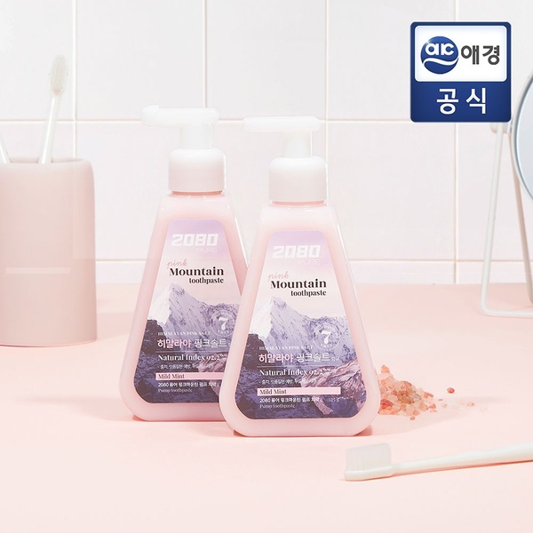 2080 퓨어 마운틴 핑크솔트 펌핑 치약 325gX2개
