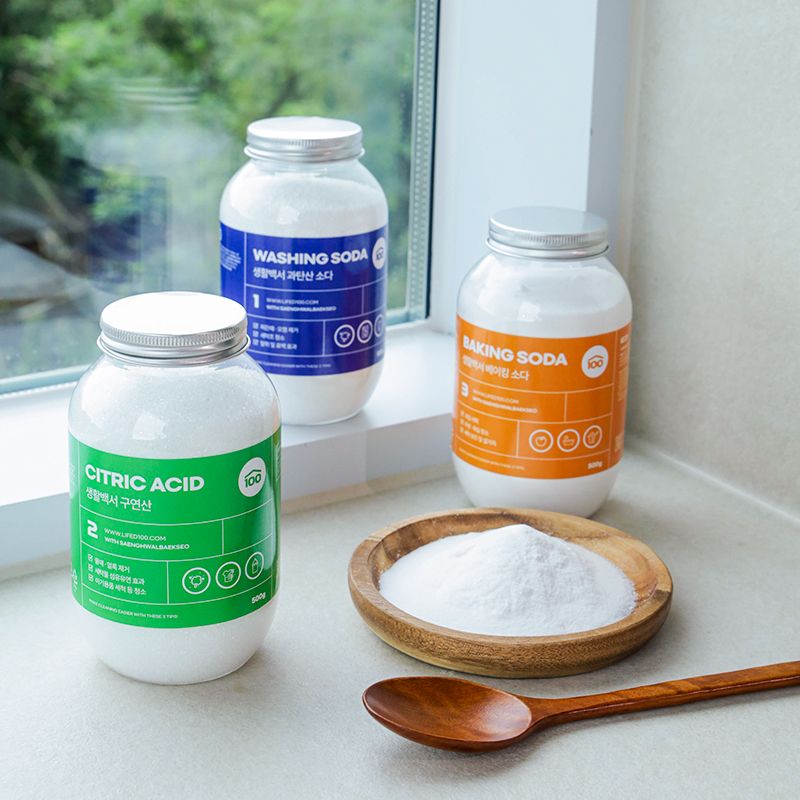 오늘의집 천연세제 3종세트 500g (베이킹소다+과탄산소다+구연산)