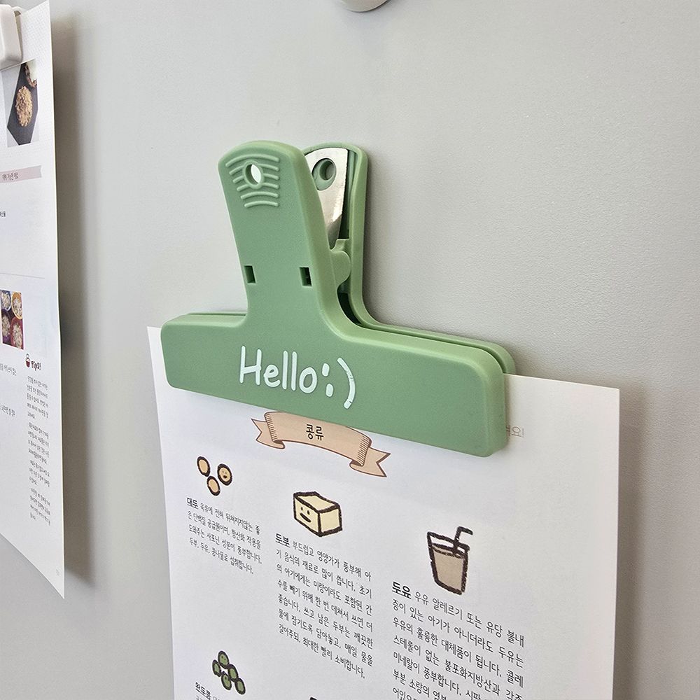 lifebox 집게형 자석 냉장고 마그넷 걸이 안내문 레시피 종이 집게