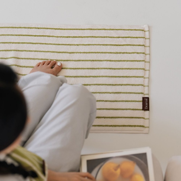 밀림걱정 없는 타올 뱀부 발매트 발수건 욕실 주방 물세탁가능 올리브