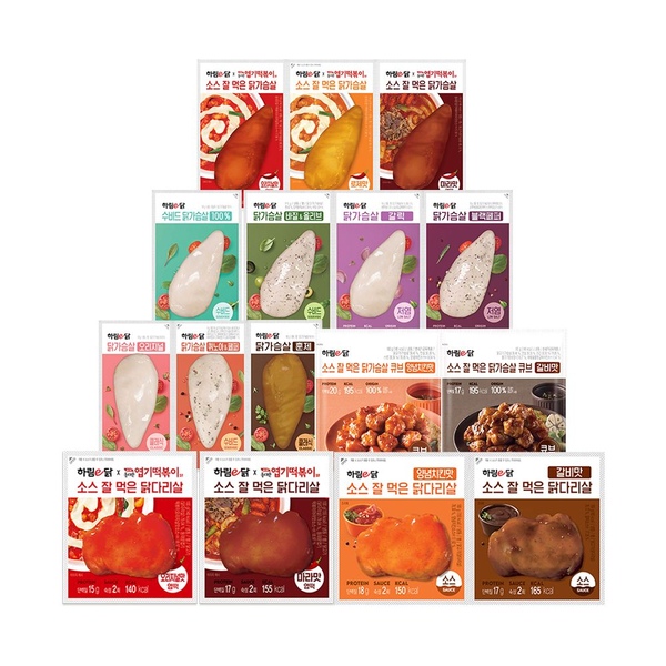 e닭 저염/수비드 닭가슴살 100g*10팩 16종 골라담기