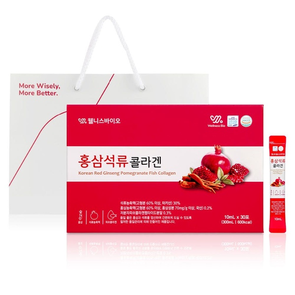 6년근 홍삼 석류 콜라겐 저분자 피쉬 펩타이드 스틱 30포