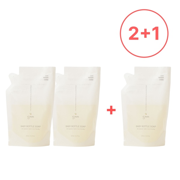 맨손 저자극 1종 비건 젖병세정제 리필 미세플라스틱 세정 330ml, 3개