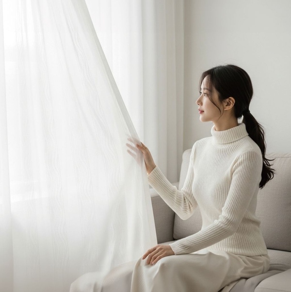 [1+1] 당일제작 비침없는 솔트쉬폰커튼 핀형