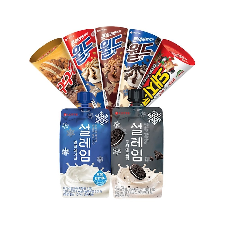 [오늘의집] 롯데웰푸드 월드콘 설레임 구구콘 돼지콘 12개+12개 골라담기