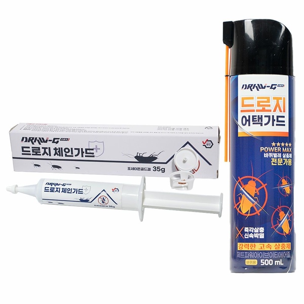 세트구성! 전문가용 바퀴벌레약 어택가드+체인가드+먹이캡30개 겔 스프레이 살충제