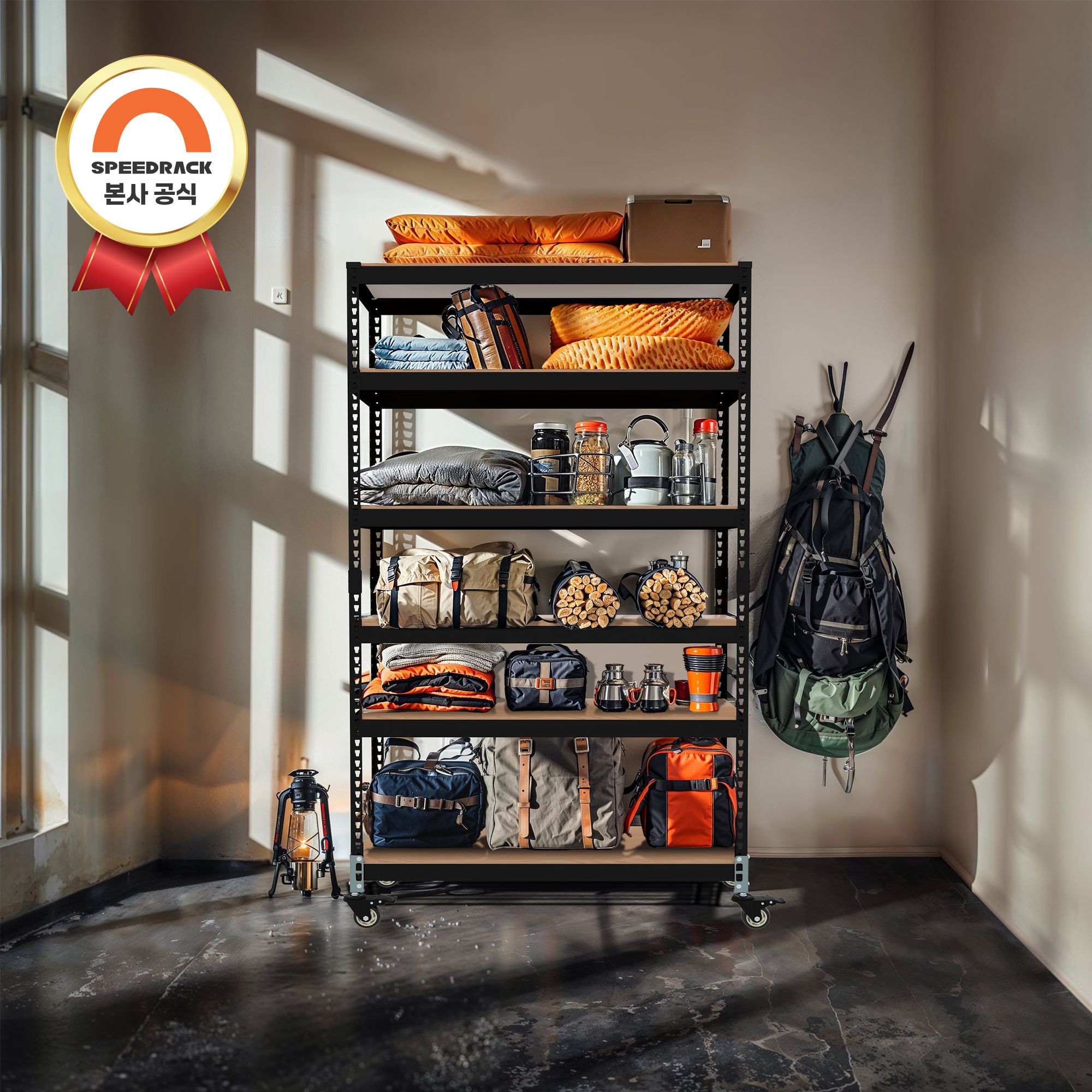 오늘의집 스피드랙 경량랙 이동식 바퀴선반 철제 캠핑 수납 카트 진열대 팬트리 트롤리