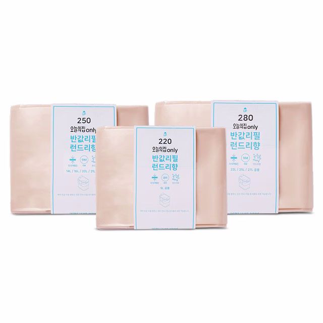 반값리필 매직캔 호환 리필봉투 220 250 280 40개입 (20+20) 런드리향