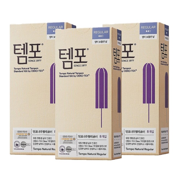 템포 탐폰 내추럴 레귤러 8P X 3팩