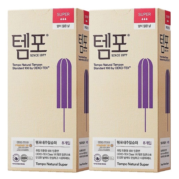 템포 탐폰 내추럴 슈퍼 8P X 2팩